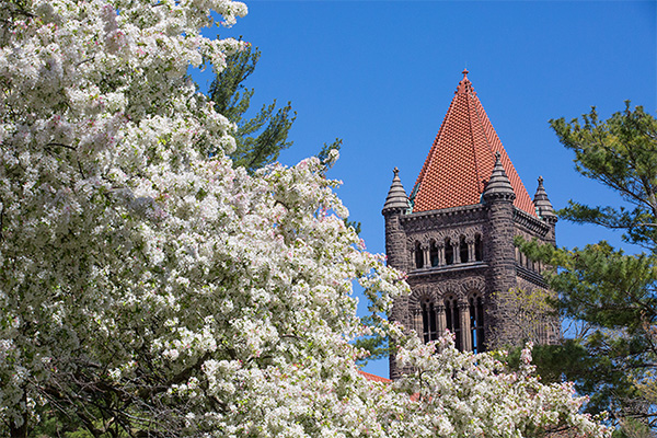 Altgeld Hall on a bright spring day